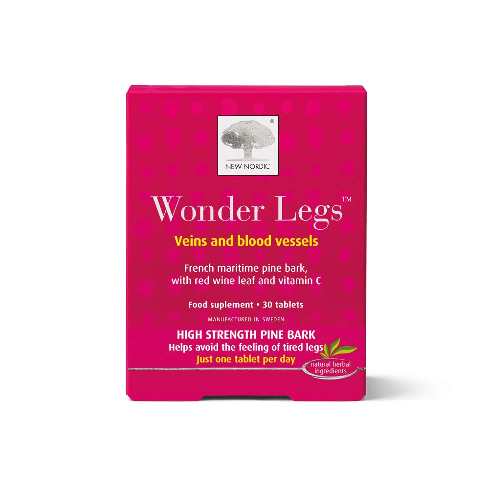 New Nordic Wonder Legs - High Strength Pine Bark Extract - Help Avoid Feeling of Tired Legs - Helps Maintain Normal Circulation - 30 Tablets