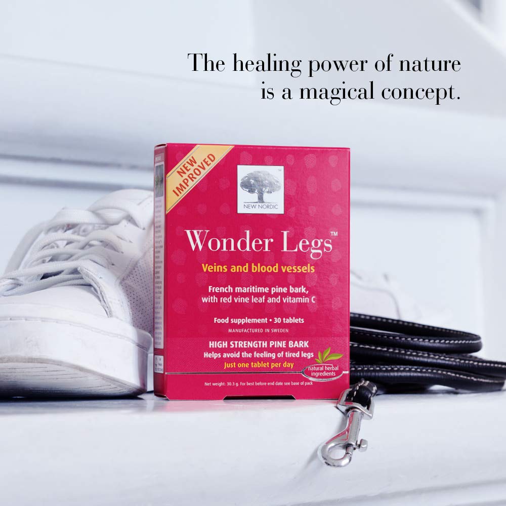 New Nordic Wonder Legs - High Strength Pine Bark Extract - Help Avoid Feeling of Tired Legs - Helps Maintain Normal Circulation - 30 Tablets