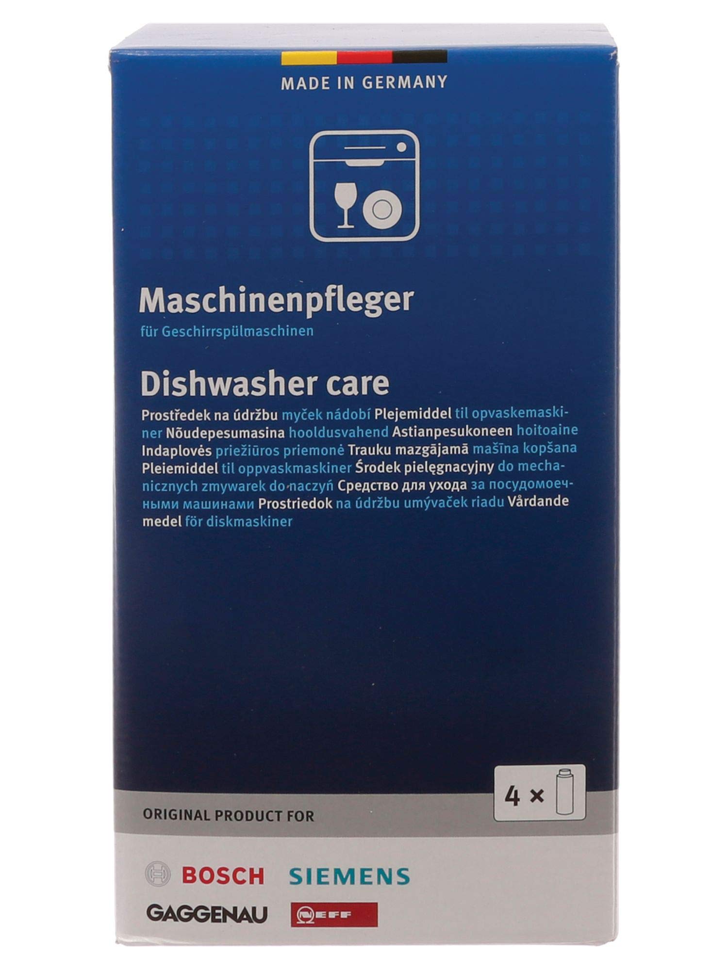 Bosch 00311566 Dishwasher Care Cleaner, 4 x 250 ml