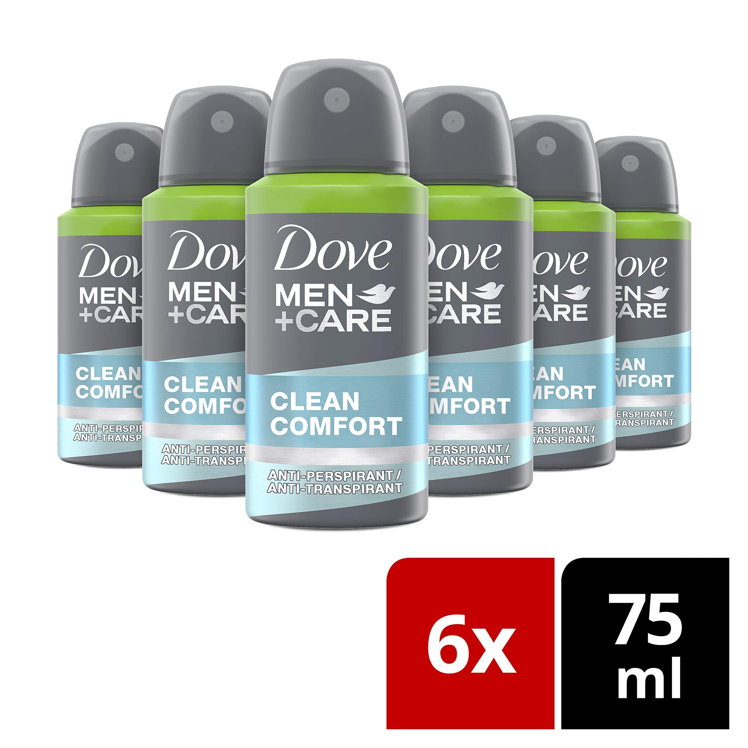 Dove Men+Care Clean Comfort perfect for Travel Compressed Anti-perspirant Deodorant 48h Sweat & Odour Protection Deodorant Spray 75 ml Multipack